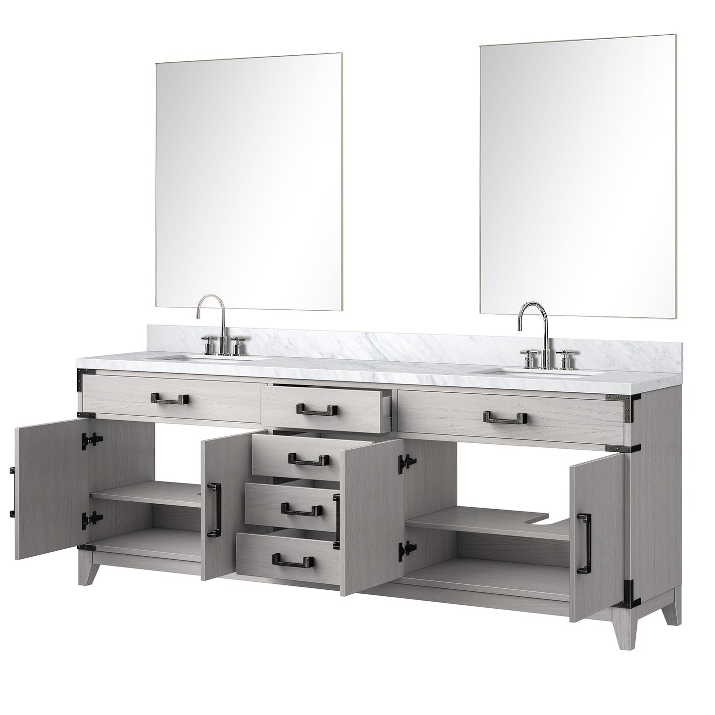 Laurel 84 in W x 22 in D White Oak Double Bath Vanity