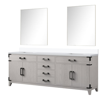 Laurel 84 in W x 22 in D White Oak Double Bath Vanity