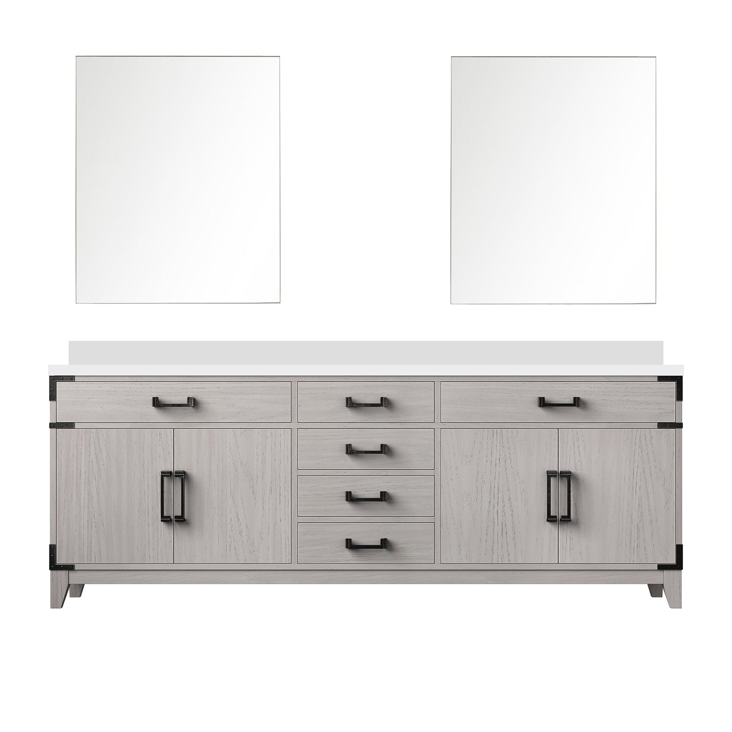 Laurel 84 in W x 22 in D White Oak Double Bath Vanity