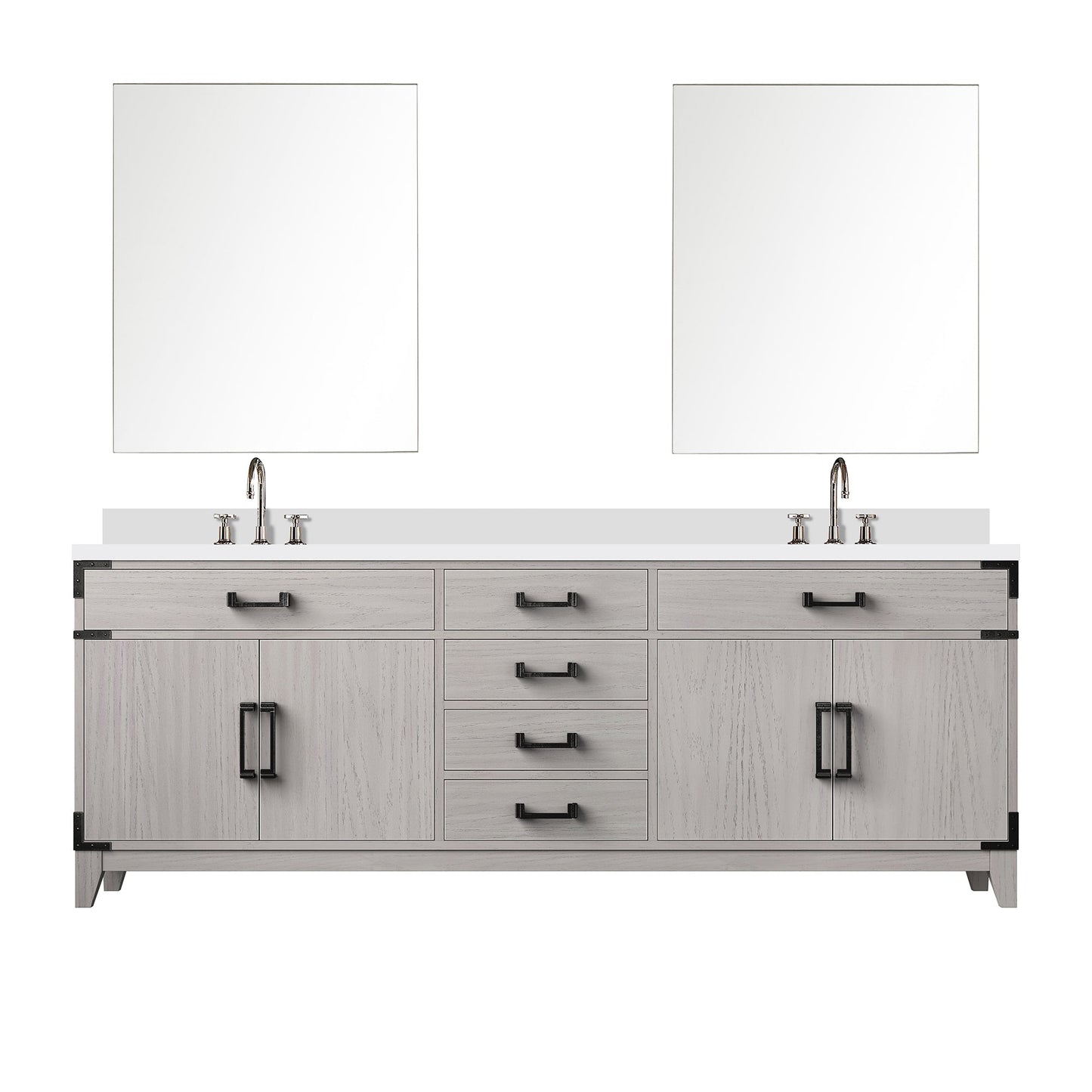 Laurel 84 in W x 22 in D White Oak Double Bath Vanity