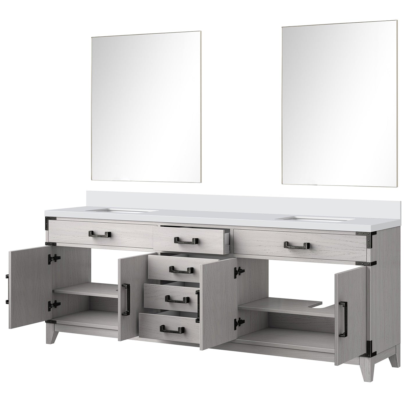 Laurel 84 in W x 22 in D White Oak Double Bath Vanity