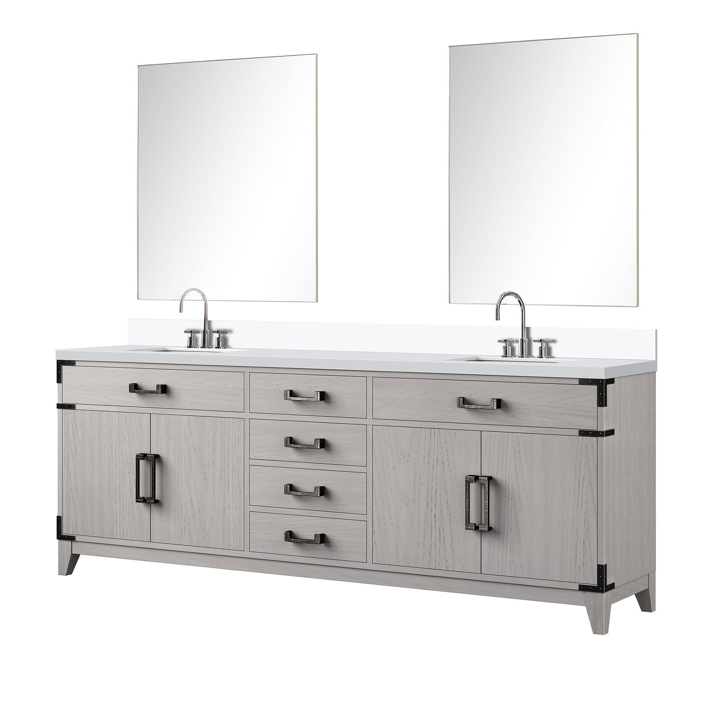 Laurel 84 in W x 22 in D White Oak Double Bath Vanity