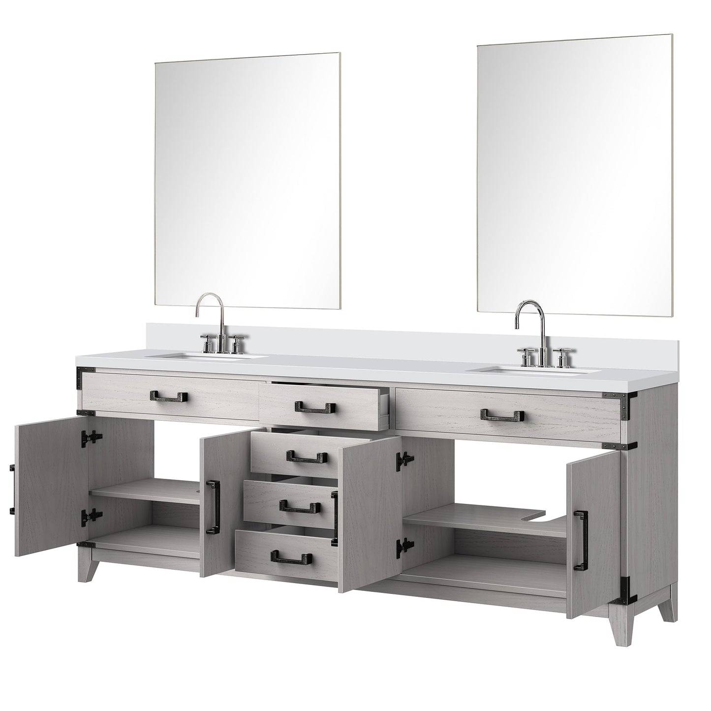 Laurel 84 in W x 22 in D White Oak Double Bath Vanity
