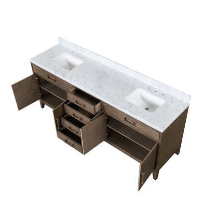 Laurel 84 in W x 22 in D Grey Oak Double Bath Vanity