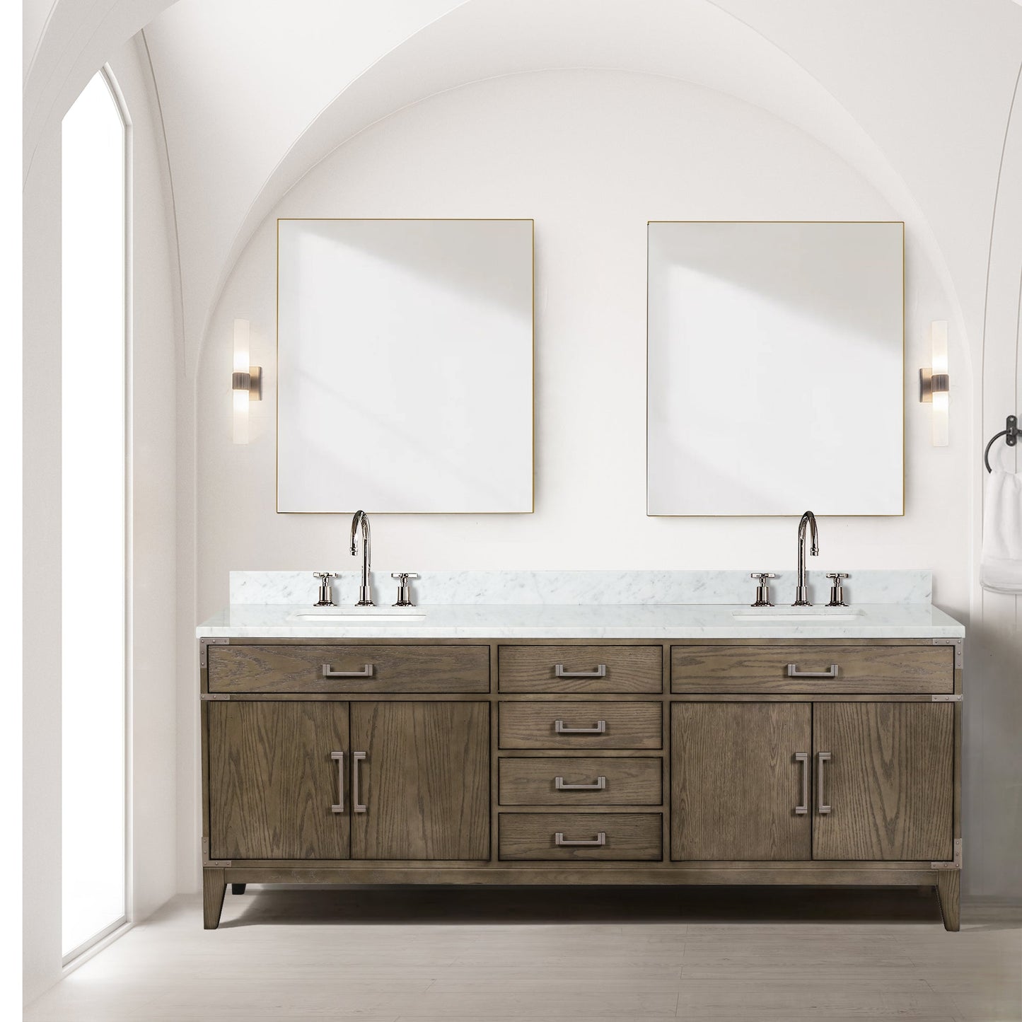 Laurel 84 in W x 22 in D Grey Oak Double Bath Vanity