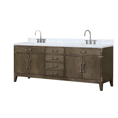 Laurel 84 in W x 22 in D Grey Oak Double Bath Vanity