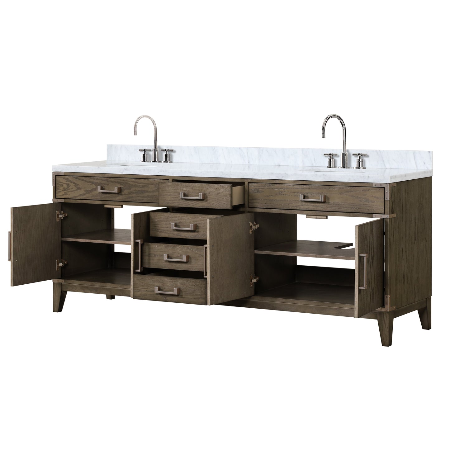 Laurel 84 in W x 22 in D Grey Oak Double Bath Vanity