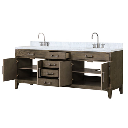 Laurel 84 in W x 22 in D Grey Oak Double Bath Vanity