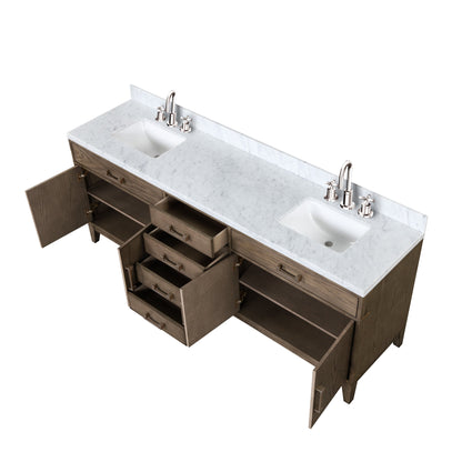 Laurel 84 in W x 22 in D Grey Oak Double Bath Vanity