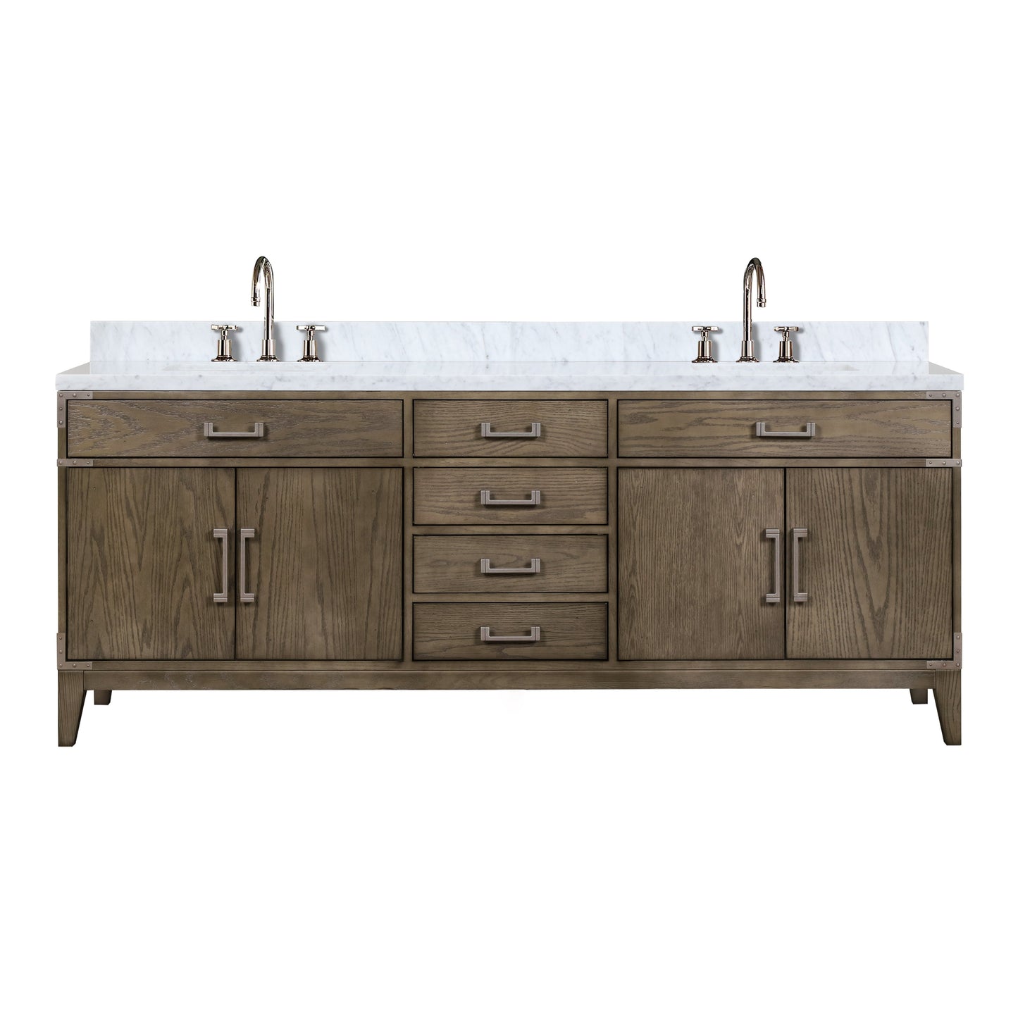 Laurel 84 in W x 22 in D Grey Oak Double Bath Vanity