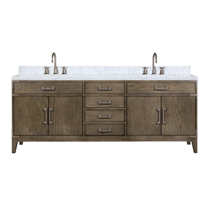 Laurel 84 in W x 22 in D Grey Oak Double Bath Vanity