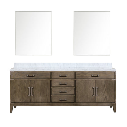 Laurel 84 in W x 22 in D Grey Oak Double Bath Vanity