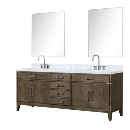 Laurel 84 in W x 22 in D Grey Oak Double Bath Vanity