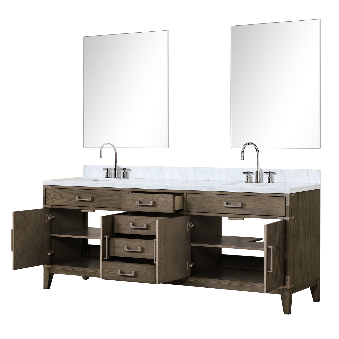 Laurel 84 in W x 22 in D Grey Oak Double Bath Vanity