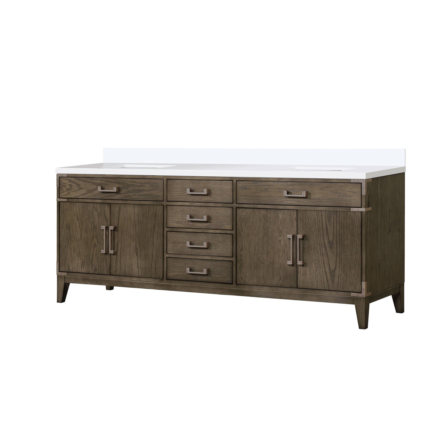 Laurel 84 in W x 22 in D Grey Oak Double Bath Vanity