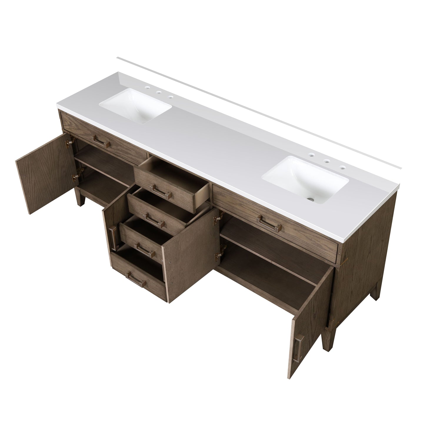 Laurel 84 in W x 22 in D Grey Oak Double Bath Vanity
