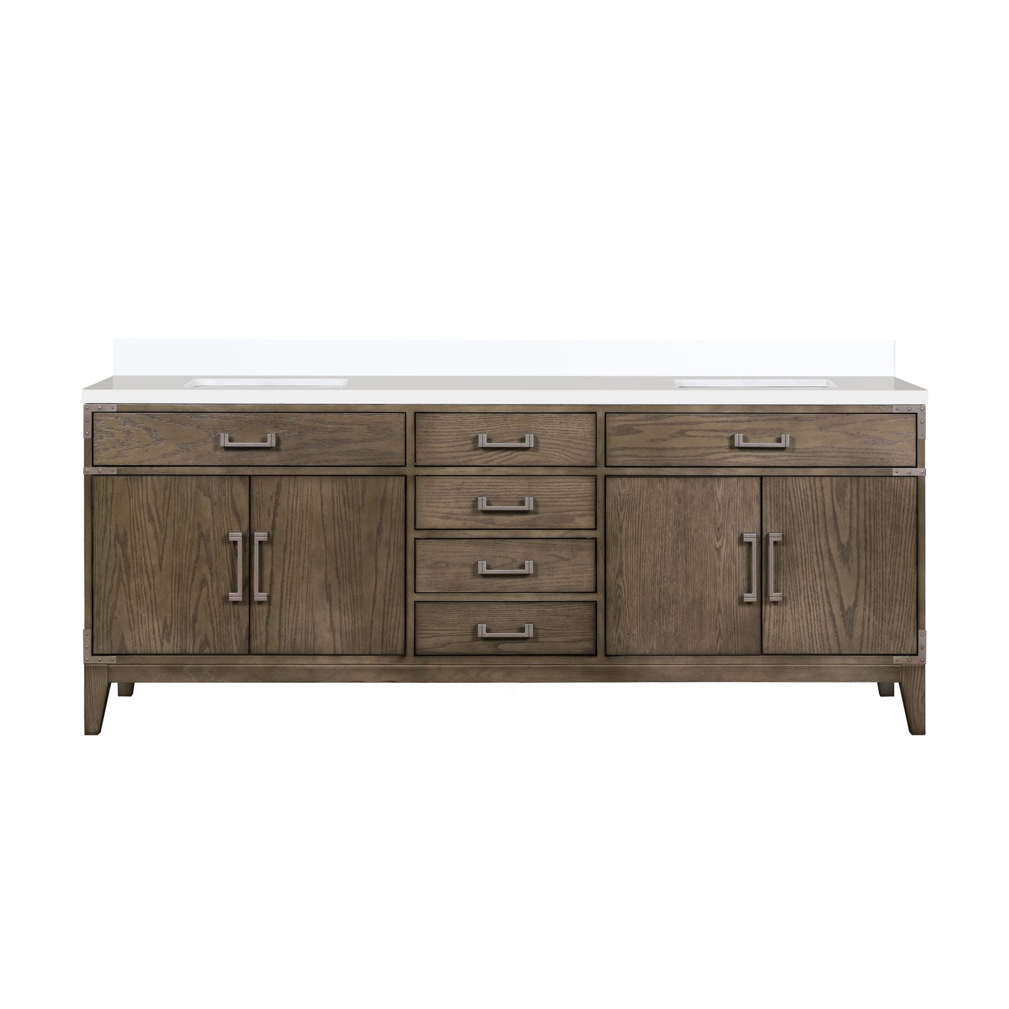 Laurel 84 in W x 22 in D Grey Oak Double Bath Vanity