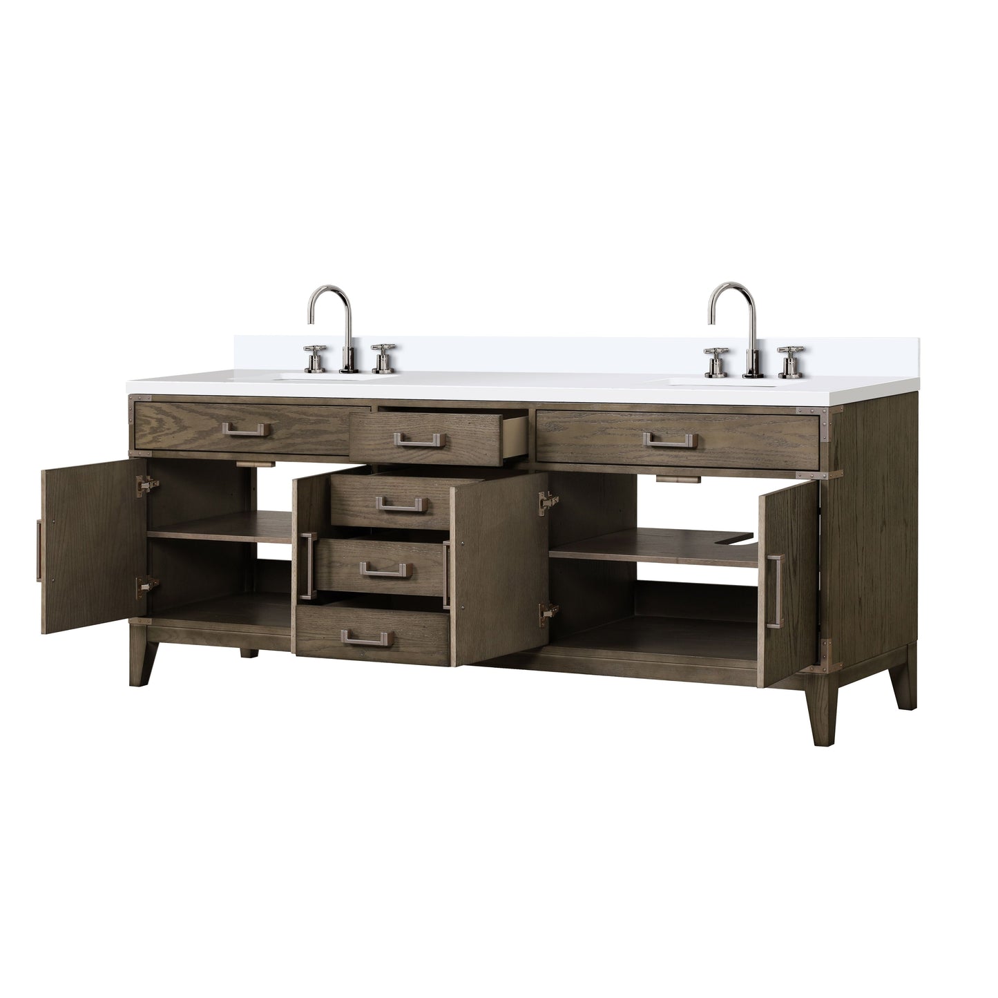 Laurel 84 in W x 22 in D Grey Oak Double Bath Vanity