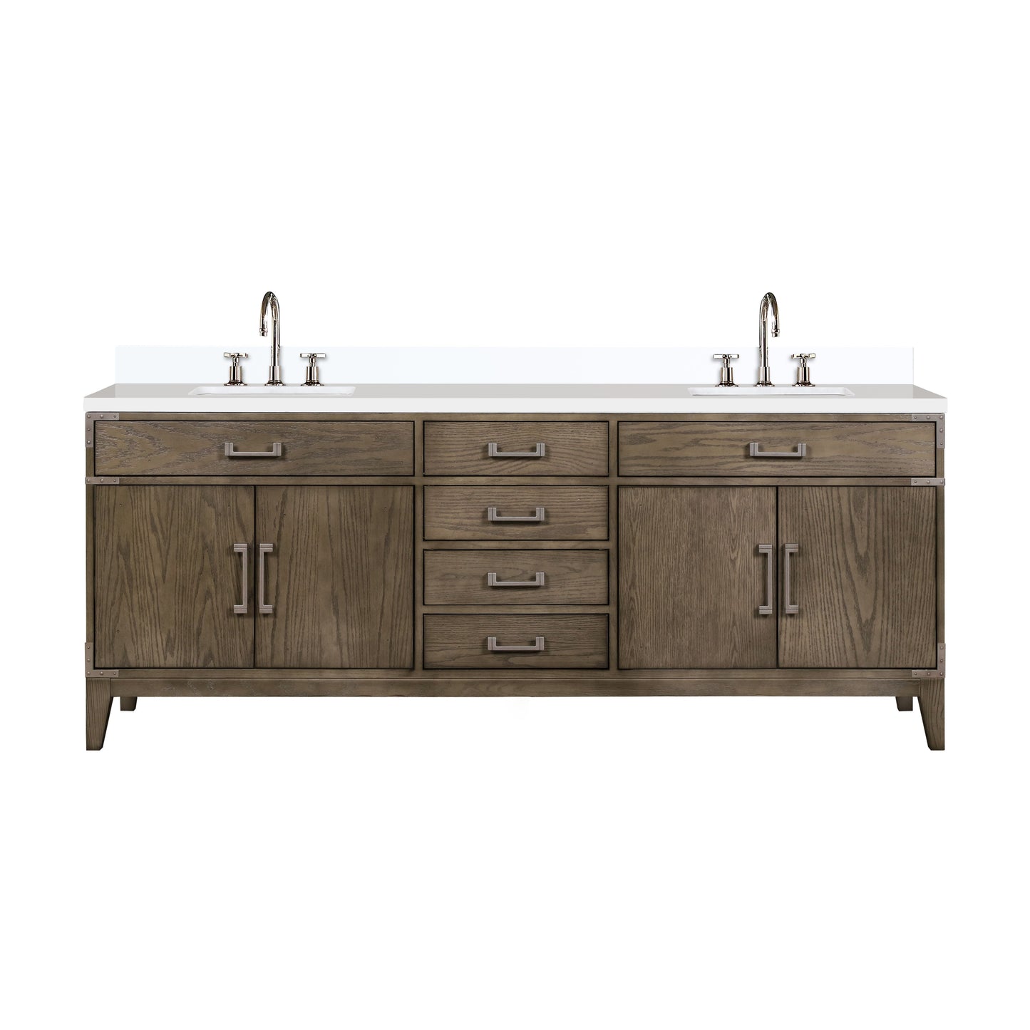 Laurel 84 in W x 22 in D Grey Oak Double Bath Vanity