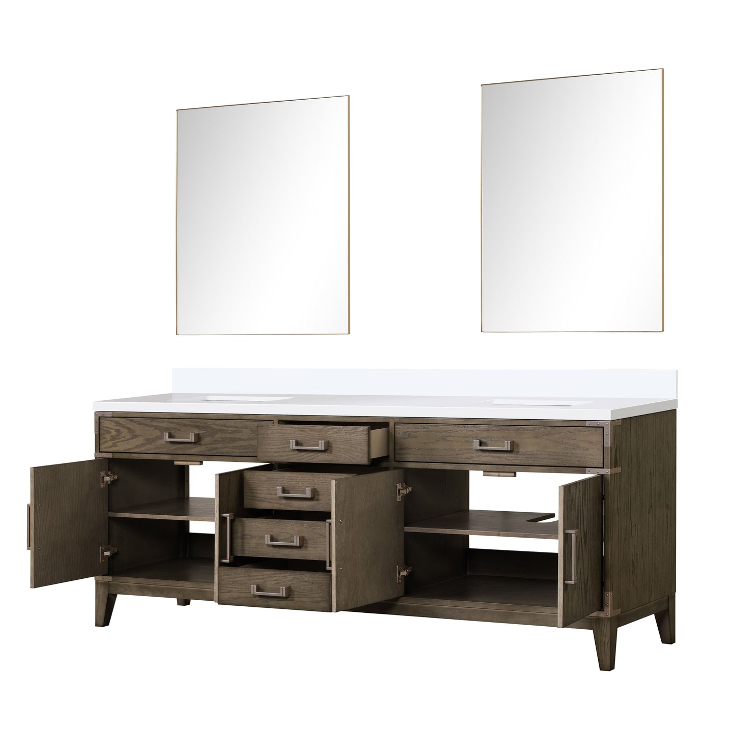 Laurel 84 in W x 22 in D Grey Oak Double Bath Vanity