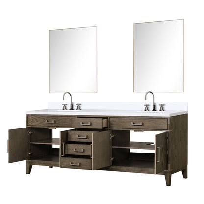 Laurel 84 in W x 22 in D Grey Oak Double Bath Vanity