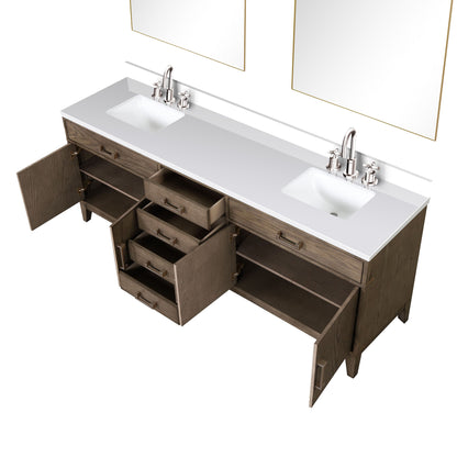 Laurel 84 in W x 22 in D Grey Oak Double Bath Vanity