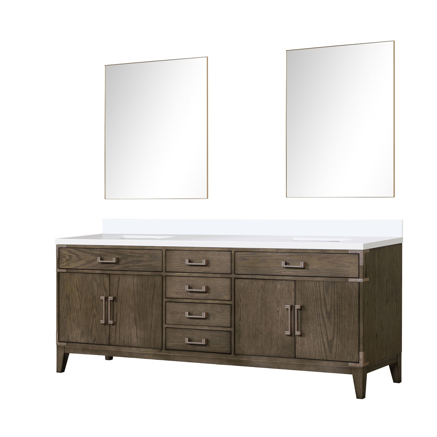 Laurel 84 in W x 22 in D Grey Oak Double Bath Vanity