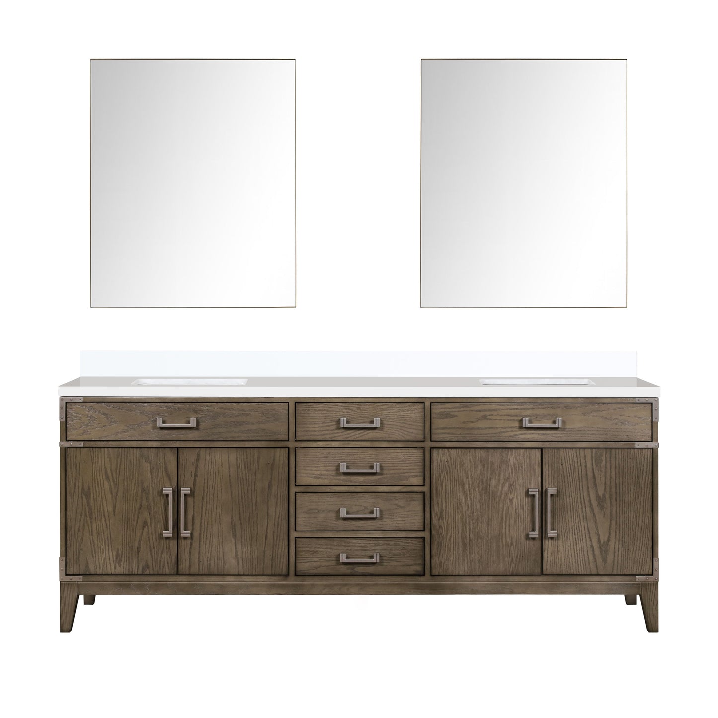 Laurel 84 in W x 22 in D Grey Oak Double Bath Vanity