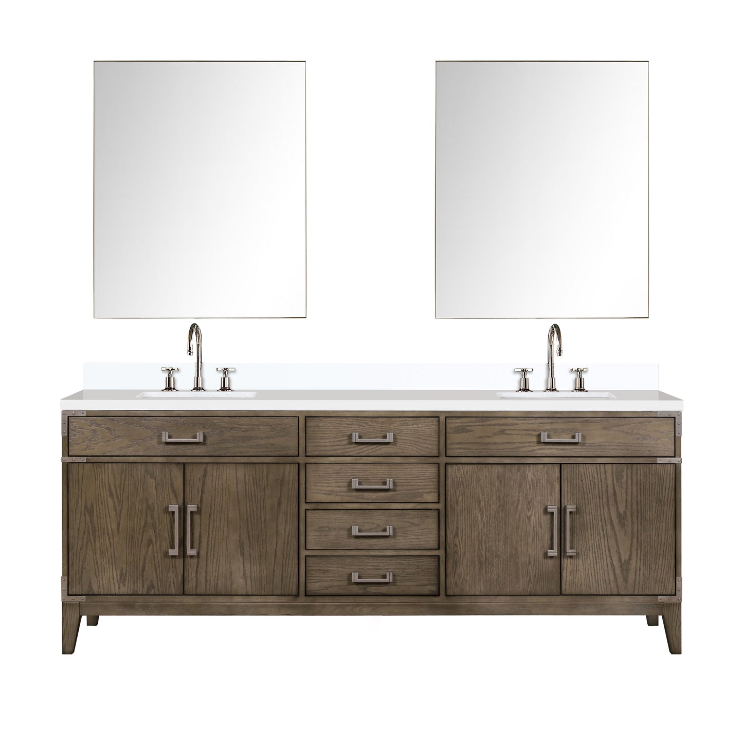 Laurel 84 in W x 22 in D Grey Oak Double Bath Vanity
