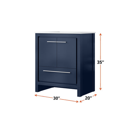 Lafarre 30 in W x 20 in D Navy Blue Bath Vanity