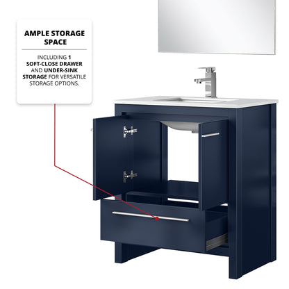 Lafarre 30 in W x 20 in D Navy Blue Bath Vanity