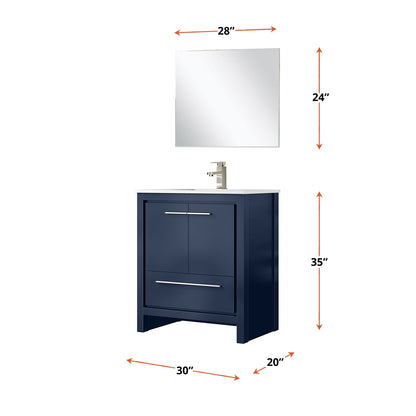 Lafarre 30 in W x 20 in D Navy Blue Bath Vanity