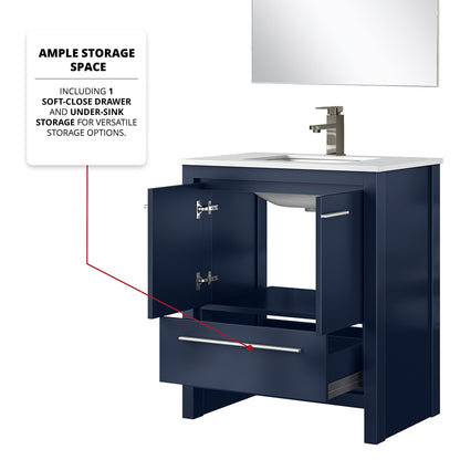 Lafarre 30 in W x 20 in D Navy Blue Bath Vanity