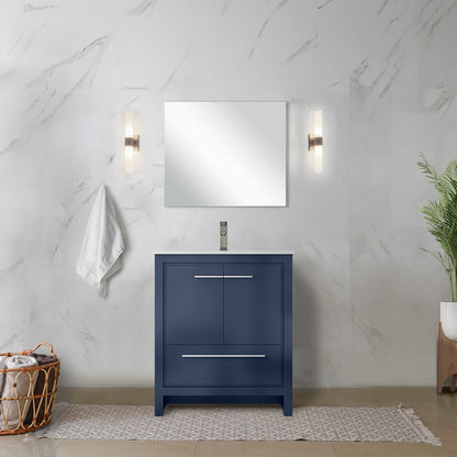 Lafarre 30 in W x 20 in D Navy Blue Bath Vanity