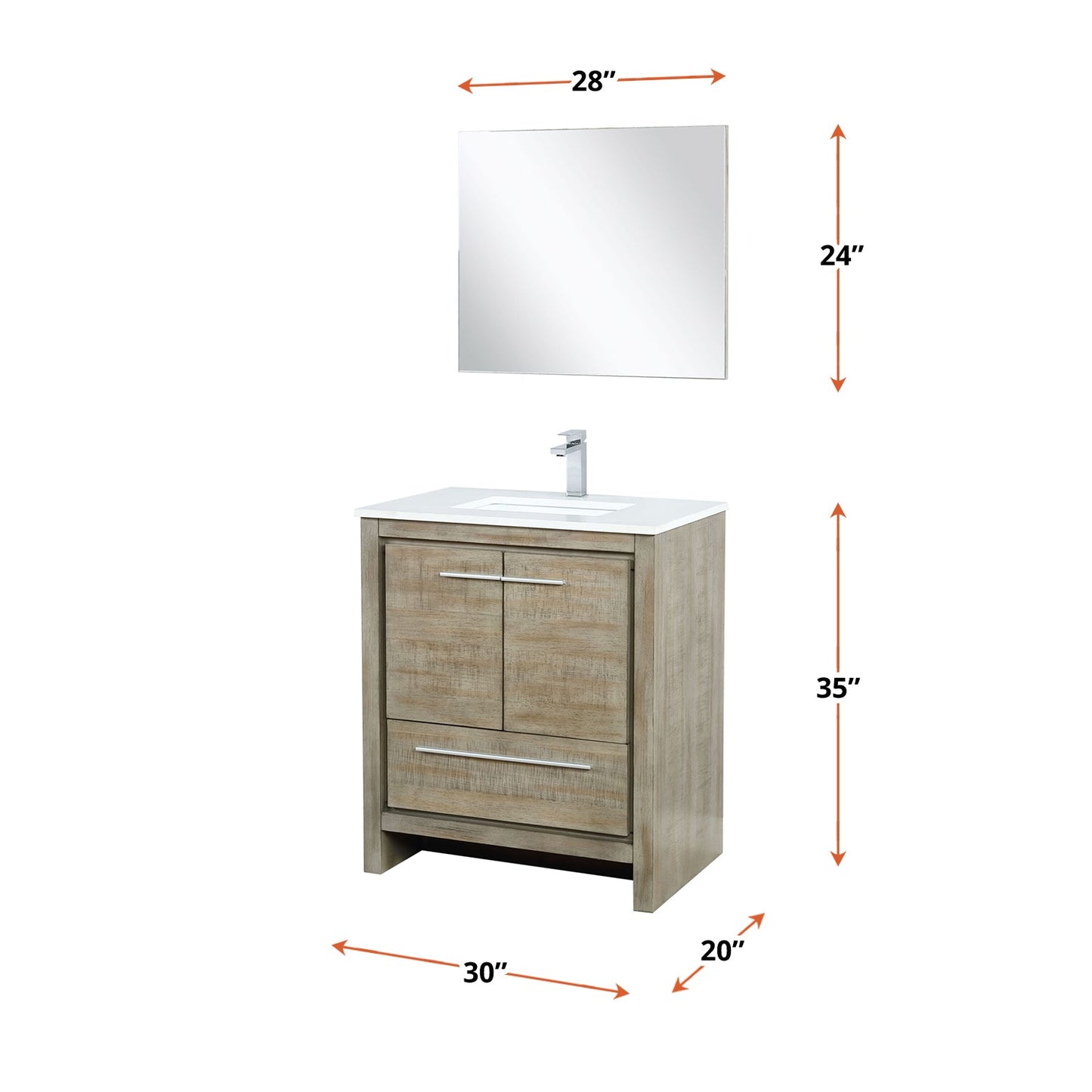 Lafarre 30 in W x 20 in D Rustic Acacia Bath Vanity