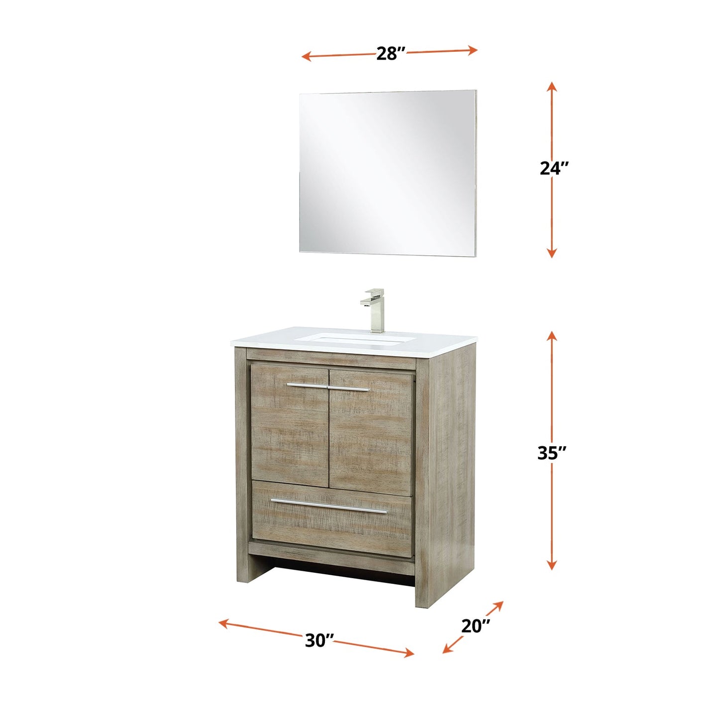 Lafarre 30 in W x 20 in D Rustic Acacia Bath Vanity