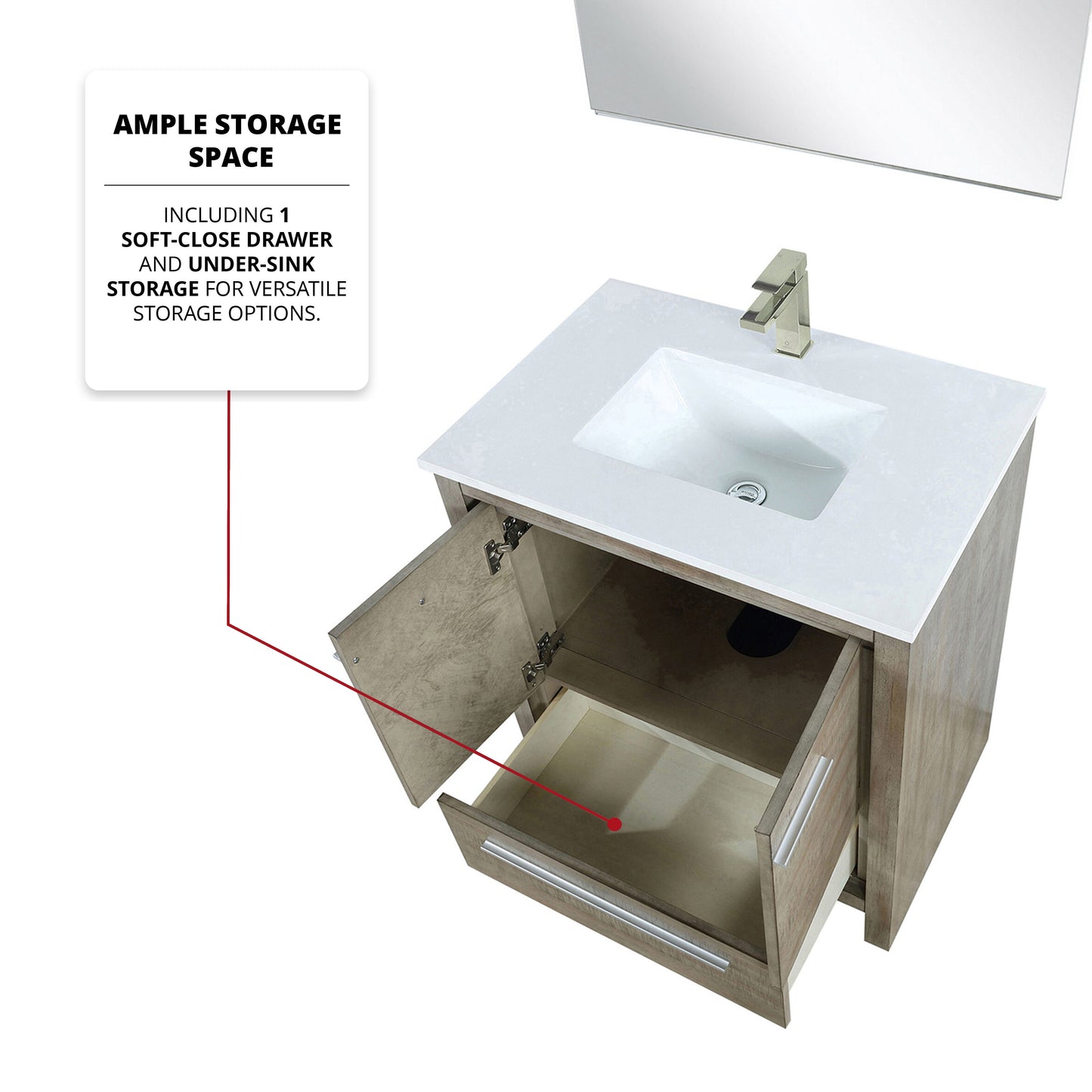 Lafarre 30 in W x 20 in D Rustic Acacia Bath Vanity