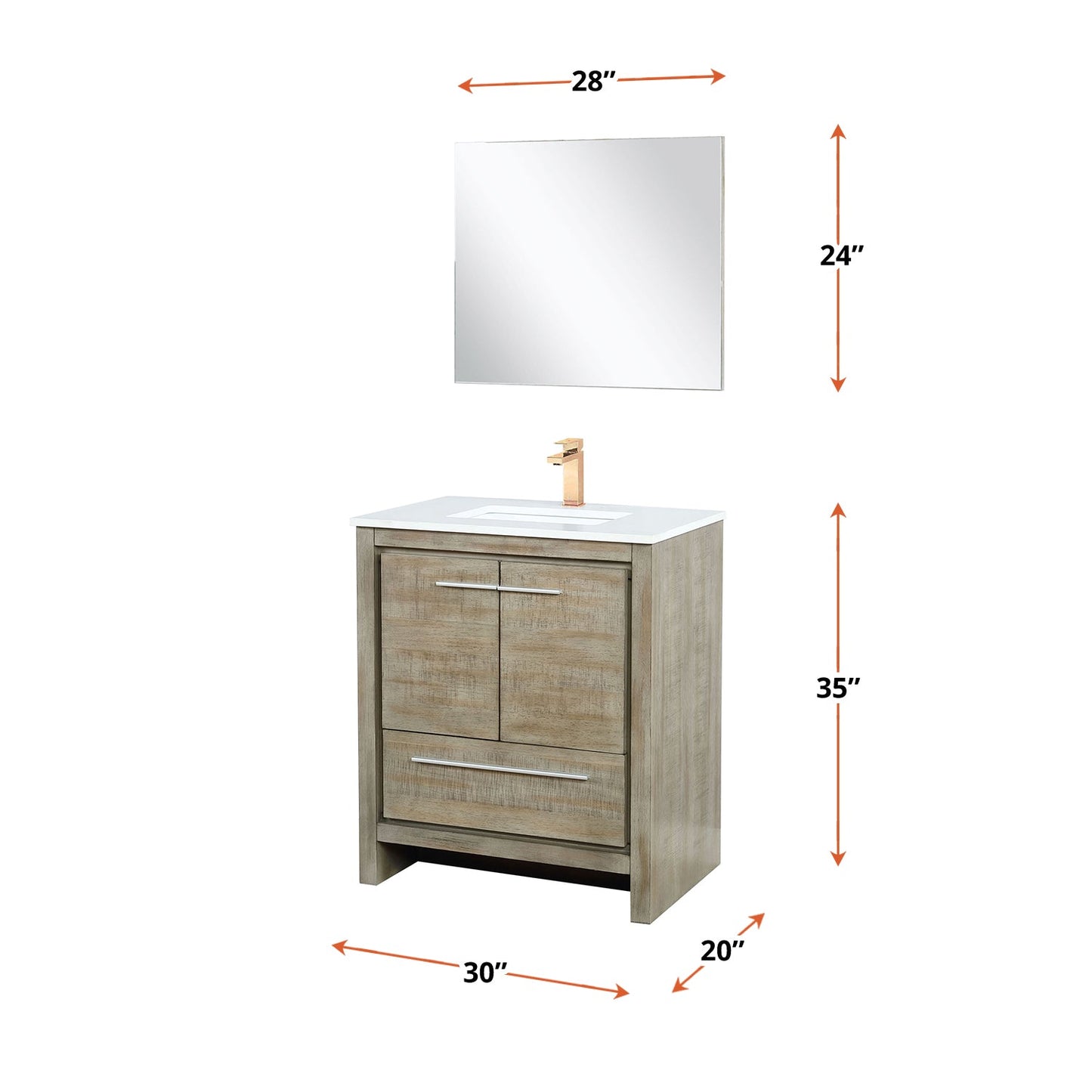Lafarre 30 in W x 20 in D Rustic Acacia Bath Vanity