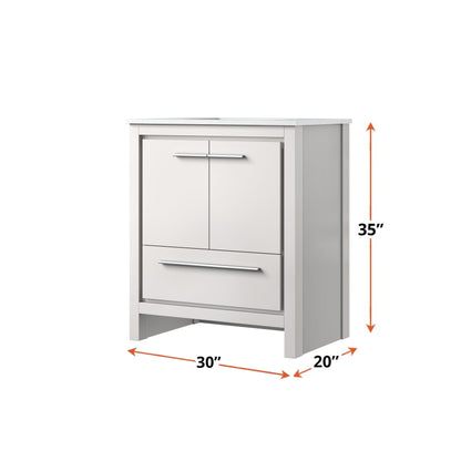 Lafarre 30 in W x 20 in D White Bath Vanity