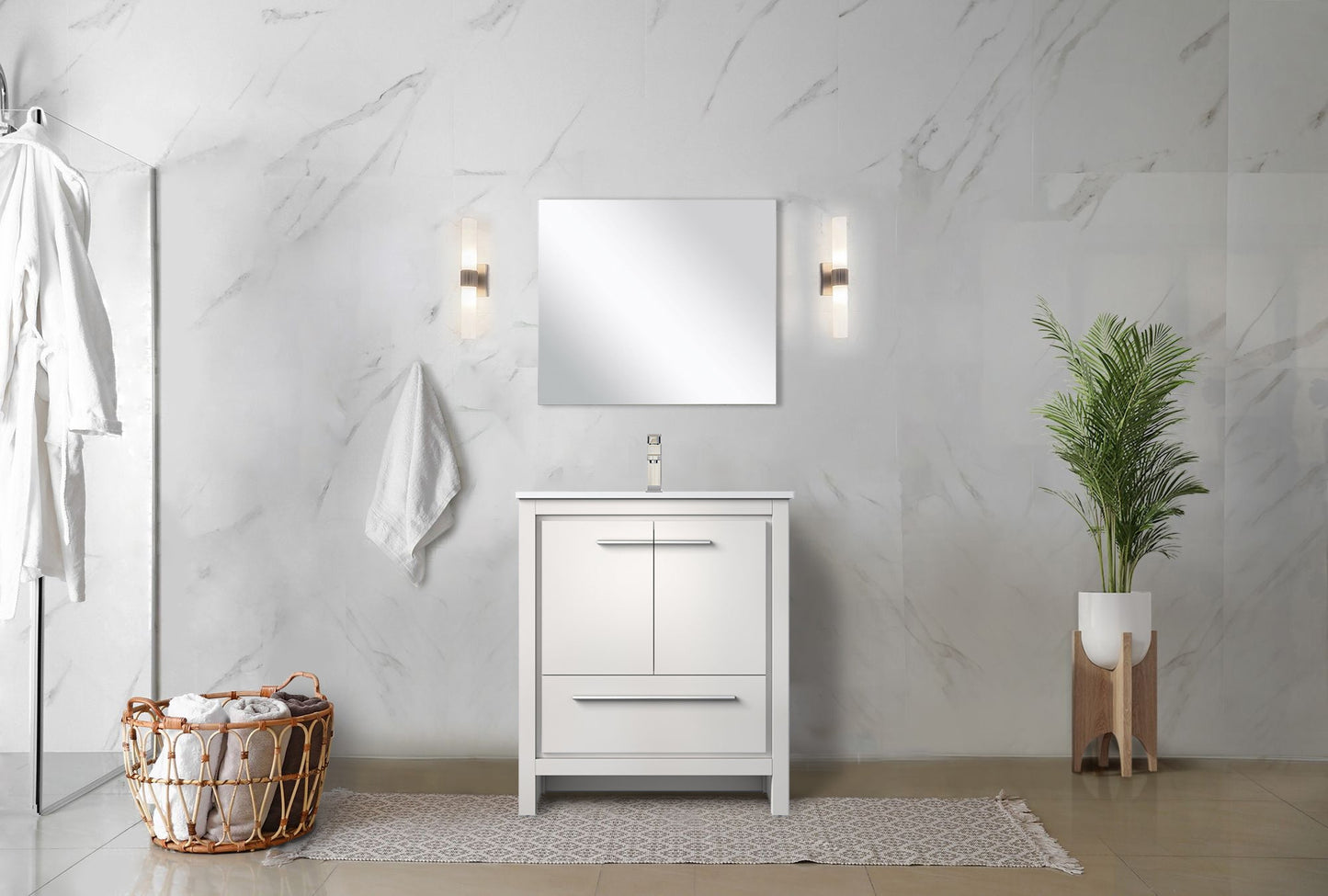 Lafarre 30 in W x 20 in D White Bath Vanity