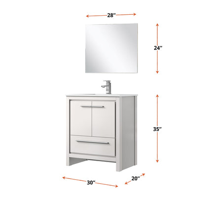 Lafarre 30 in W x 20 in D White Bath Vanity