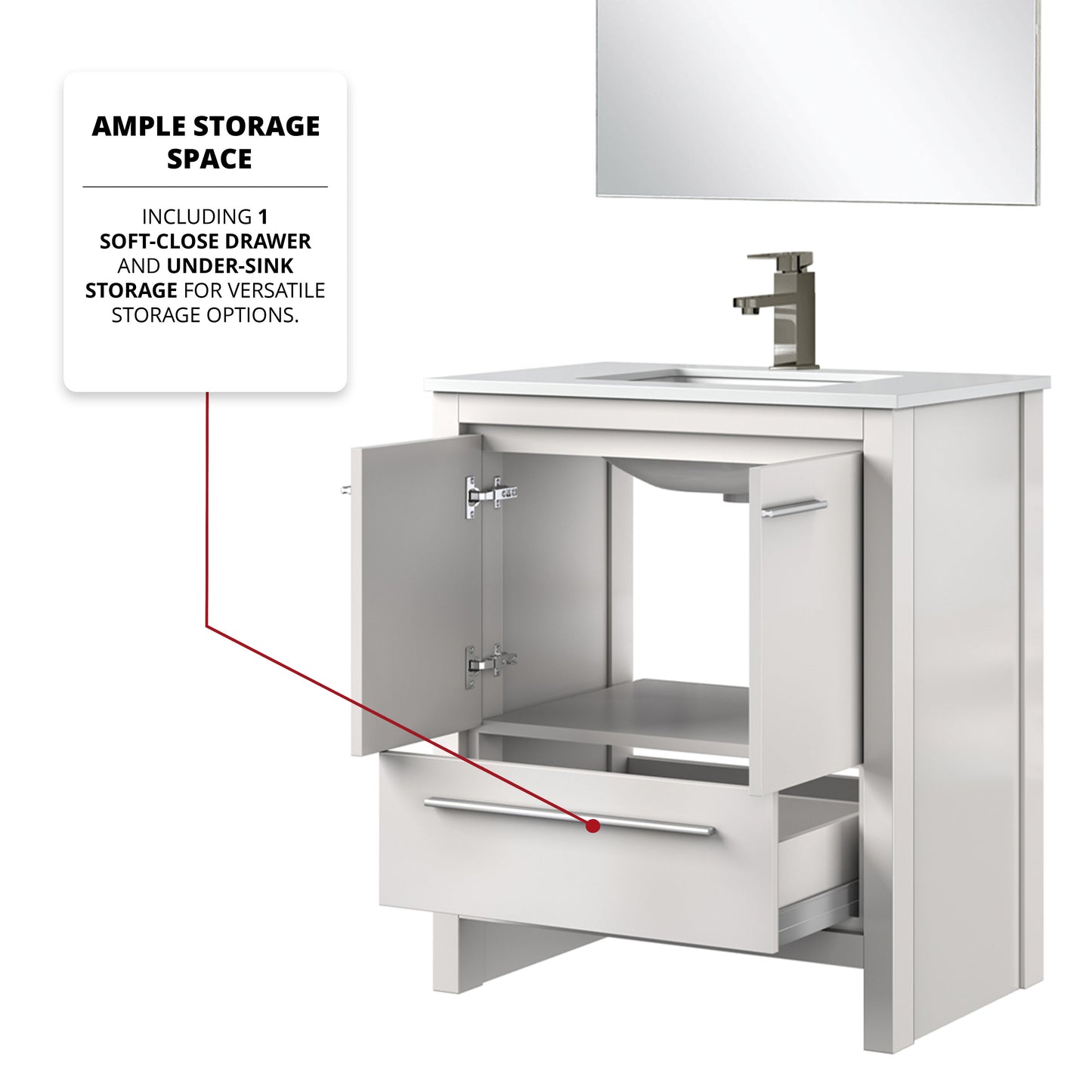 Lafarre 30 in W x 20 in D White Bath Vanity