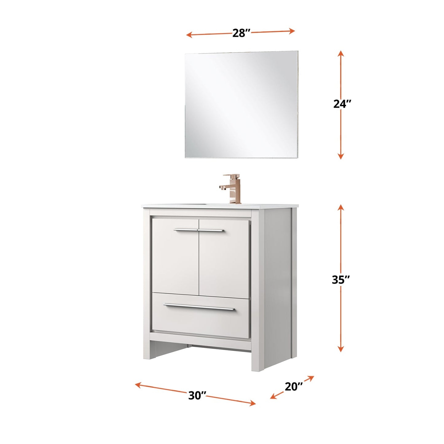 Lafarre 30 in W x 20 in D White Bath Vanity