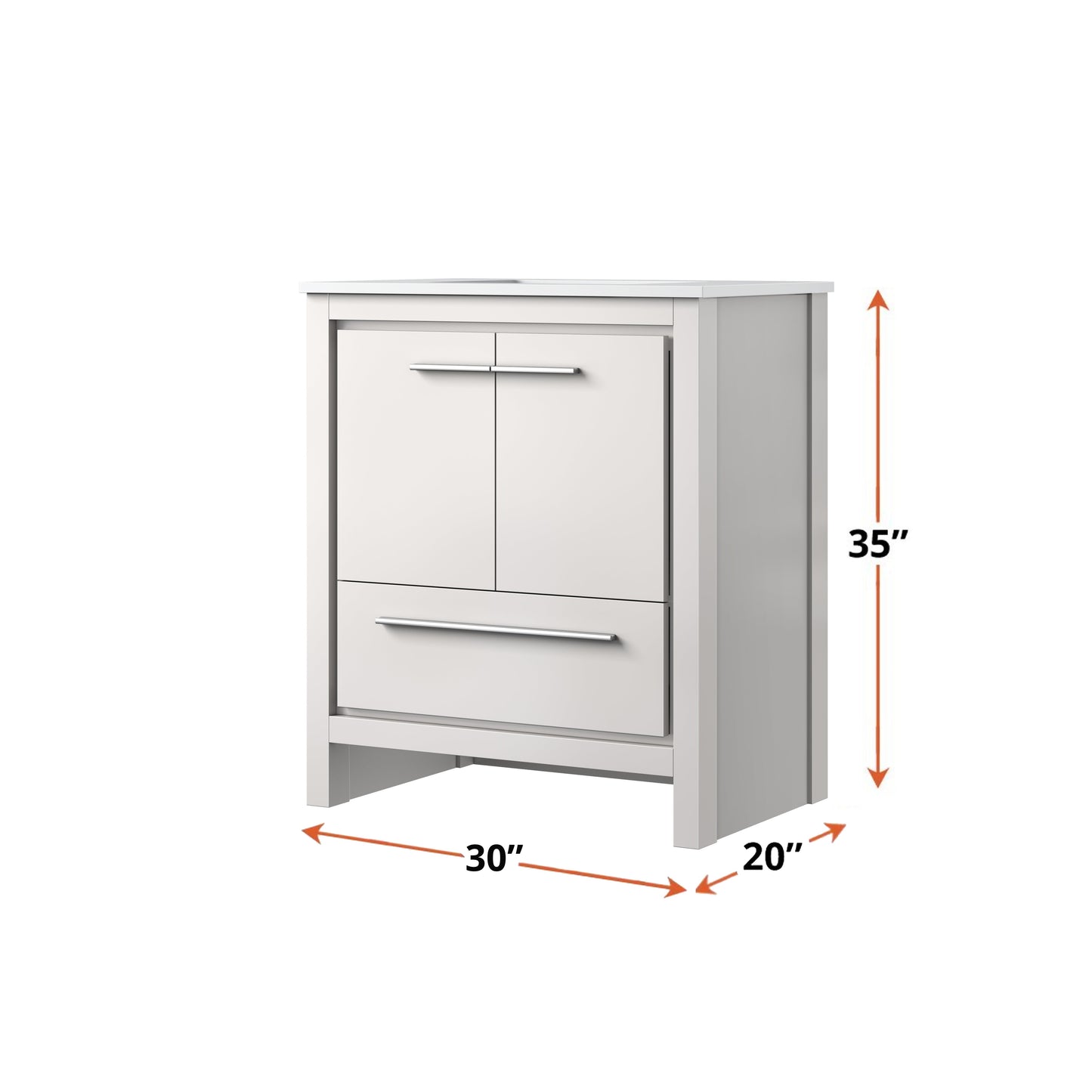 Lafarre 30 in W x 20 in D White Bath Vanity