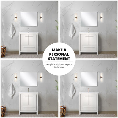 Lafarre 30 in W x 20 in D White Bath Vanity