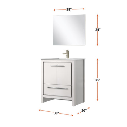 Lafarre 30 in W x 20 in D White Bath Vanity