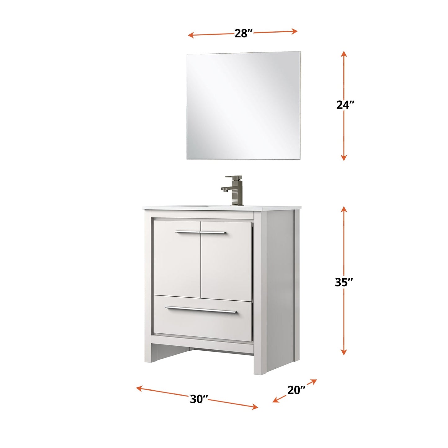 Lafarre 30 in W x 20 in D White Bath Vanity