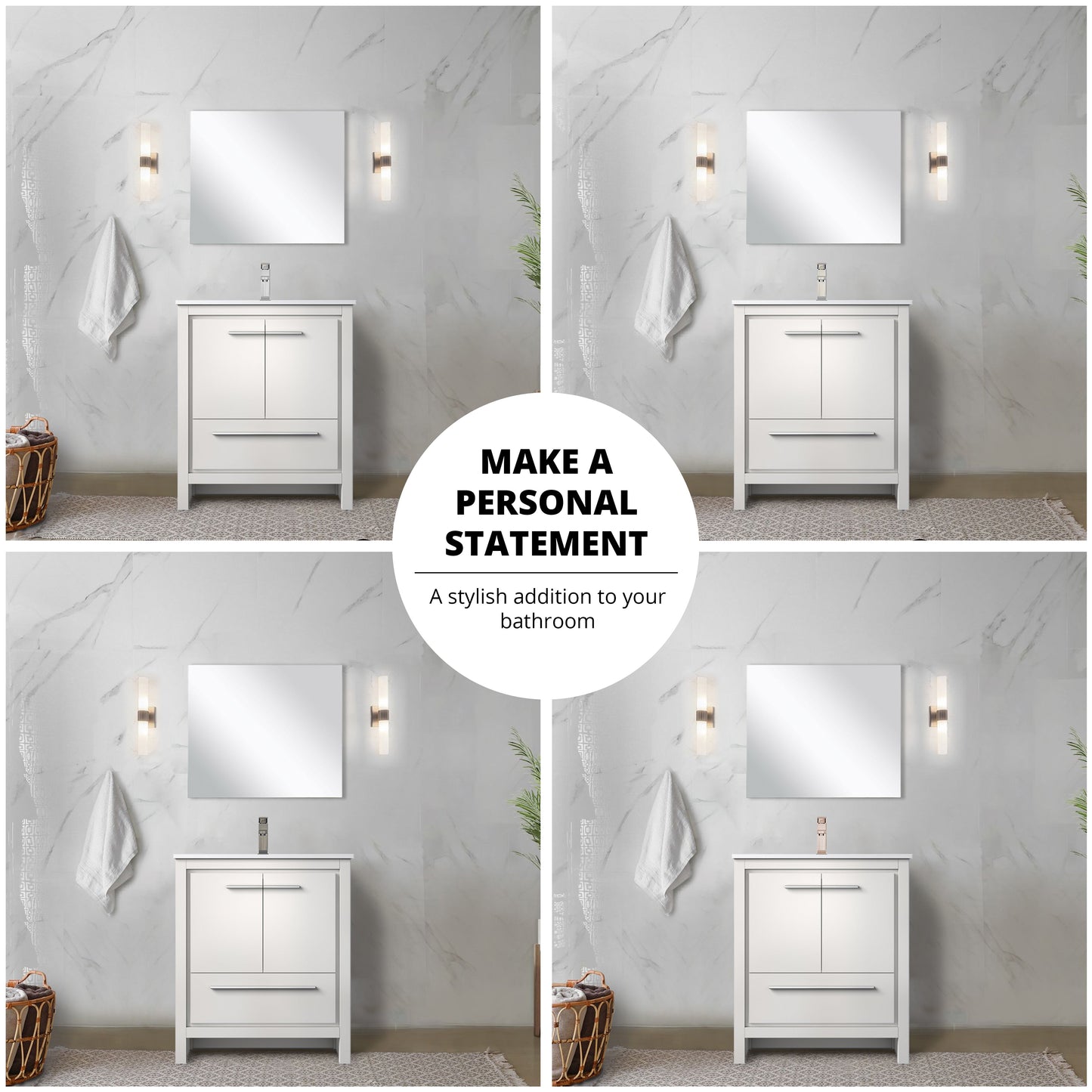 Lafarre 30 in W x 20 in D White Bath Vanity