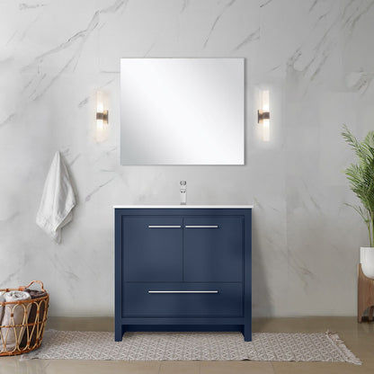 Lafarre 36 in W x 20 in D Navy Blue Bath Vanity
