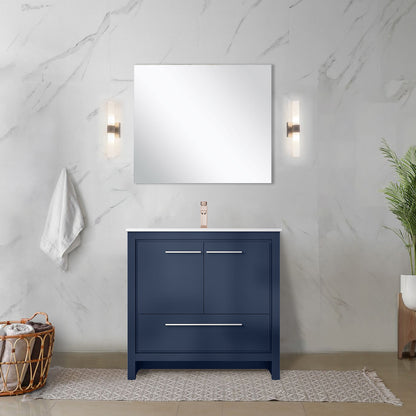 Lafarre 36 in W x 20 in D Navy Blue Bath Vanity